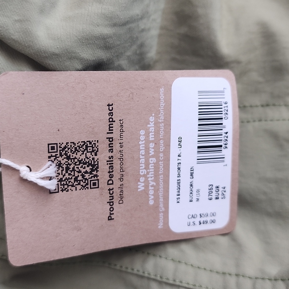 Patagonia® Worn Wear Kids' Baggies™ Shorts 7" - Lined Size M(10) - Picture 5 of 5